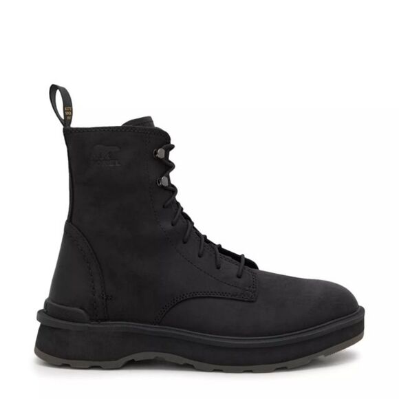 SOREL Black Leather Hi-Line Lace Combat Boot 6.5 NIB - Picture 1 of 10